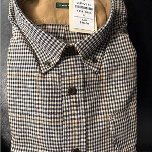 Orvis pure cotton houndstooth shirt size XL